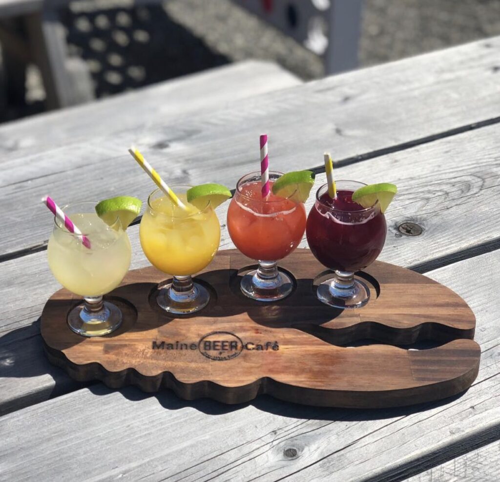Lobster-shaped flight board at the bar